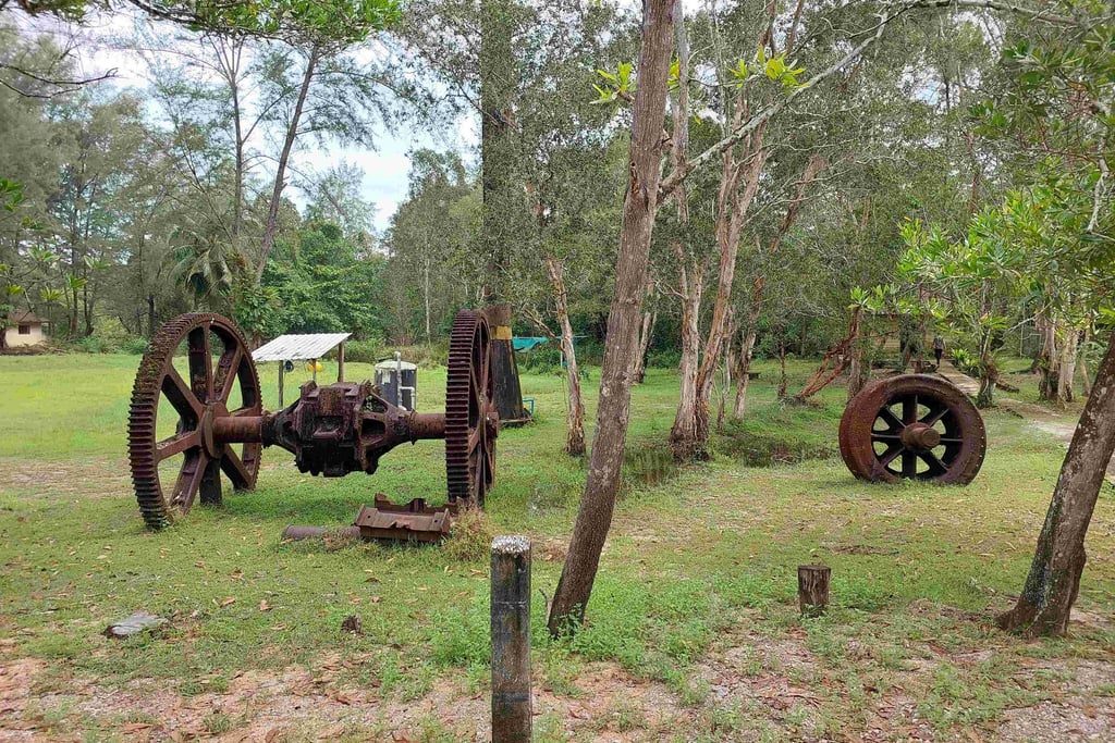 reamins of the tin dredging khao lampi hat thai mueang national park