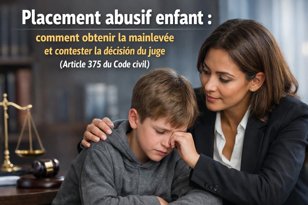 Placement abusif enfant : comment obtenir la mainlevée et contester la décision du juge (Article 375