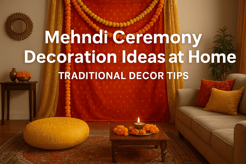 mehndi ceremony decoration ideas at home | traditional decor tips