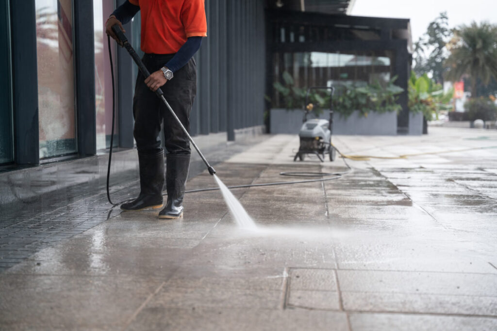 Expert floor polishing for spotless commercial cleaning by TOT Cleaning & Landscape Service sdn bhd.