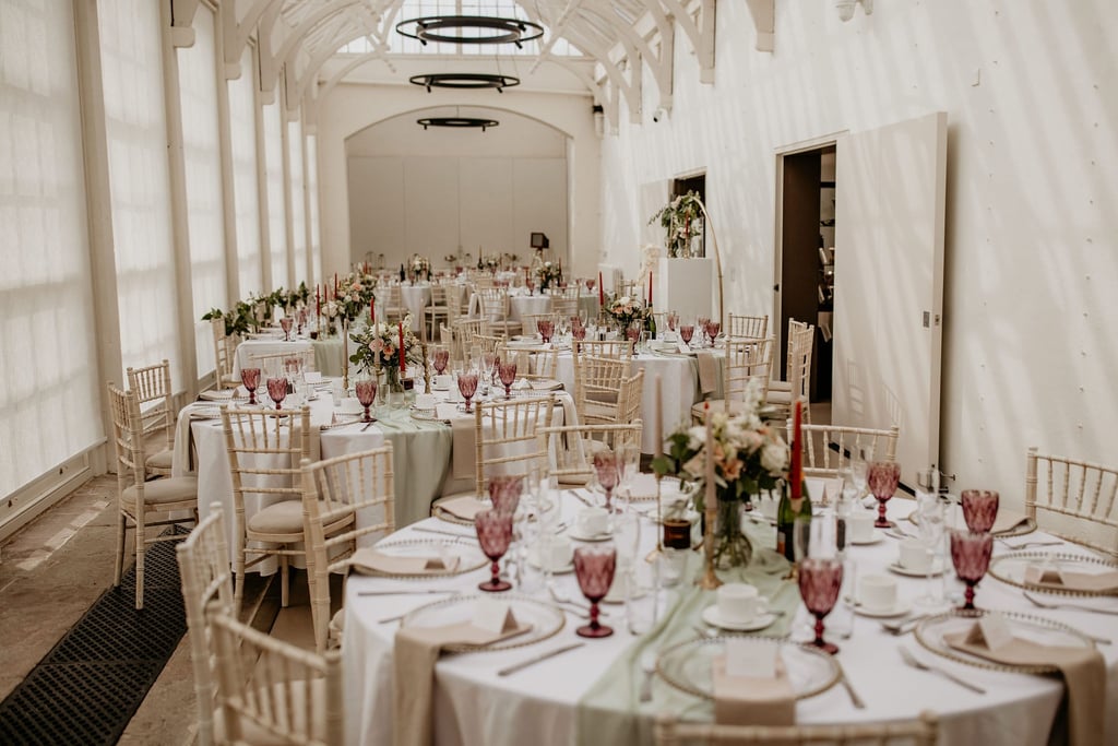 wedding breakfast tables and chairs in venue