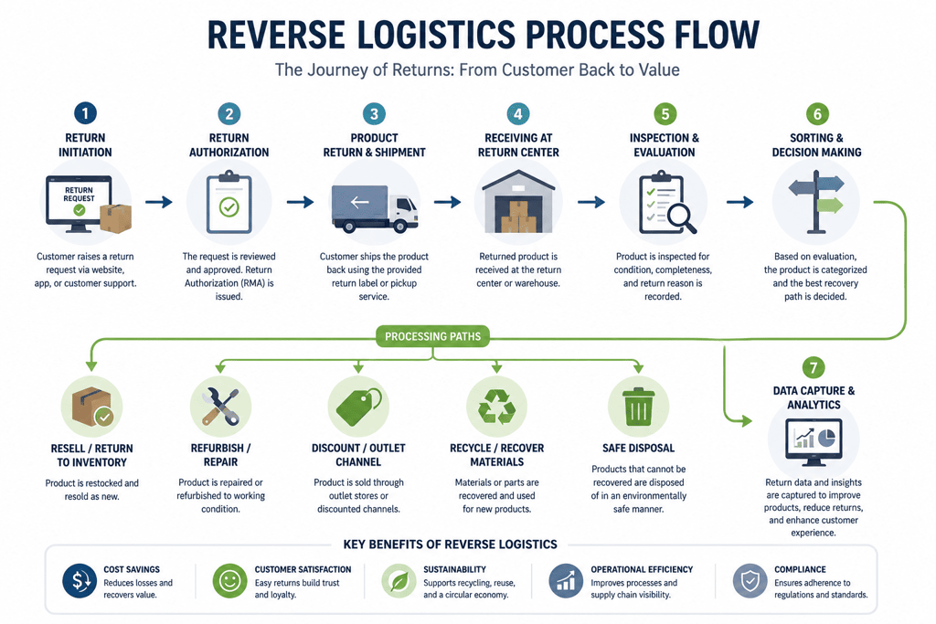 Reverse logistics process flow diagram