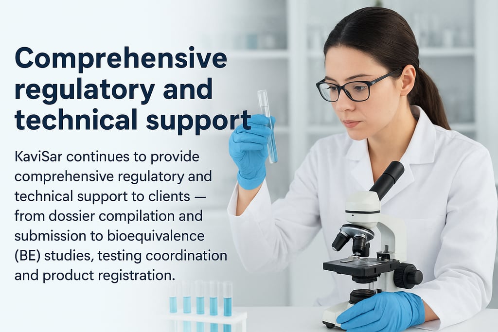 KaviSar International Pharma continues to support clients globally with comprehensive regulatory and