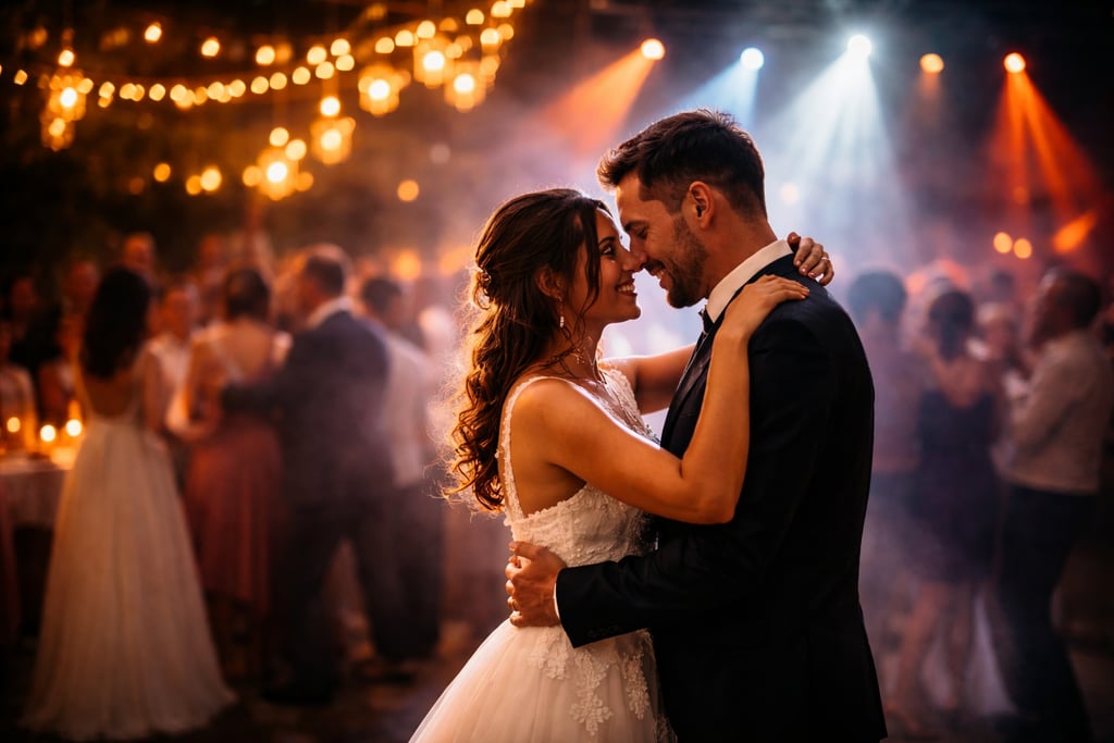 Sonido impecable, iluminación elegante y DJ que entiende tu boda.