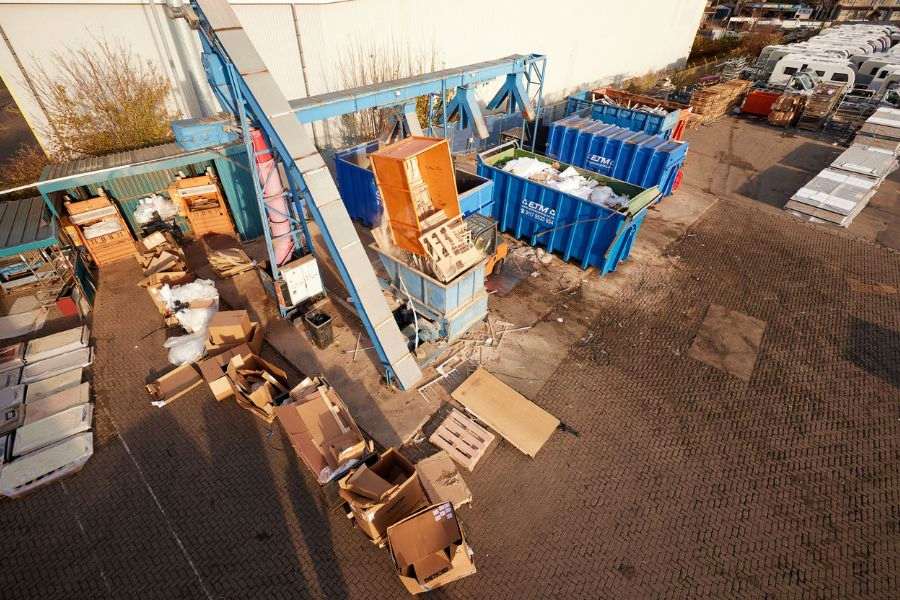 Waste area at Bailey's factory