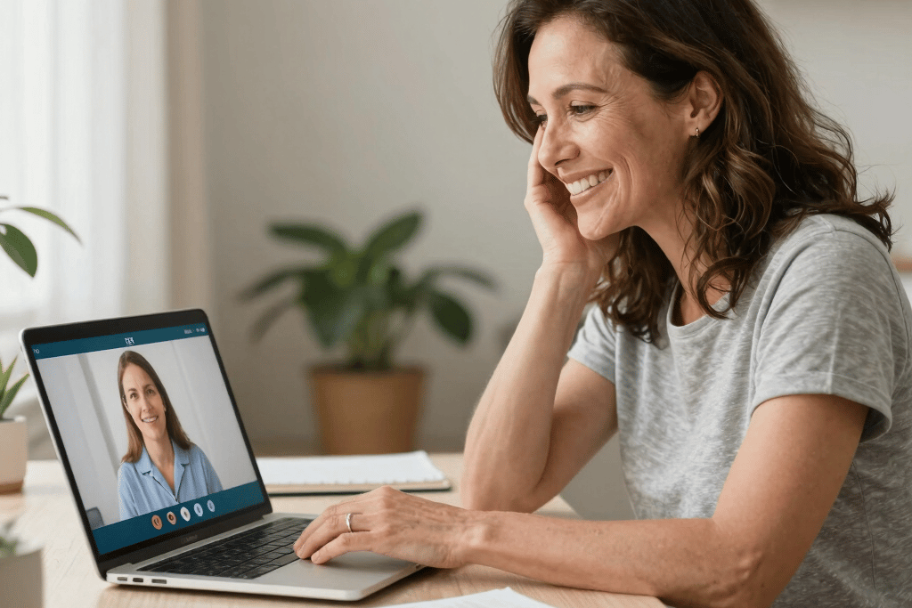 Woman finding the best doctor-guided weight loss program online based on her BMI with Yucca Health