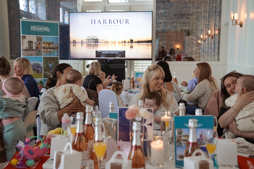 an event in the hotel with women and babies