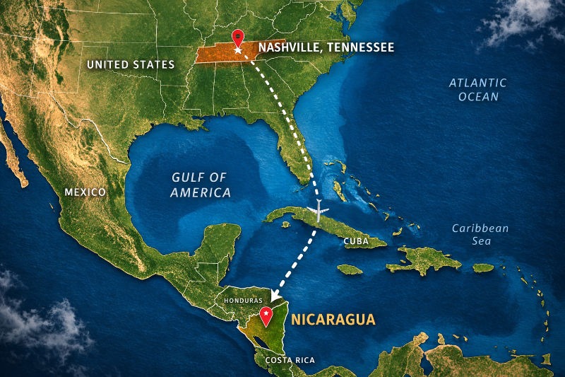 Nicaragua Trip Map