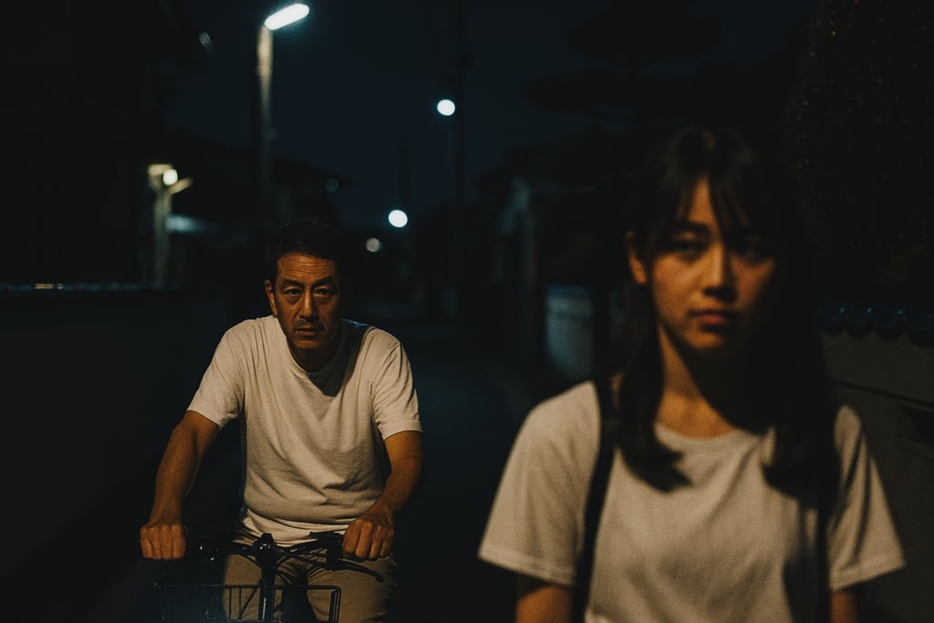 夜の路上で中学生の後を自転車でつける不審者のイメージ画像｜堺市のニュースならサカイタイムズ