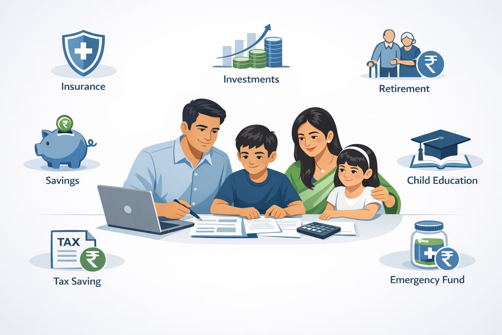 Financial planning for middle class families in India illustration