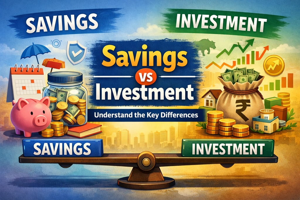 avings vs Investment comparison illustration for financial planning in India 