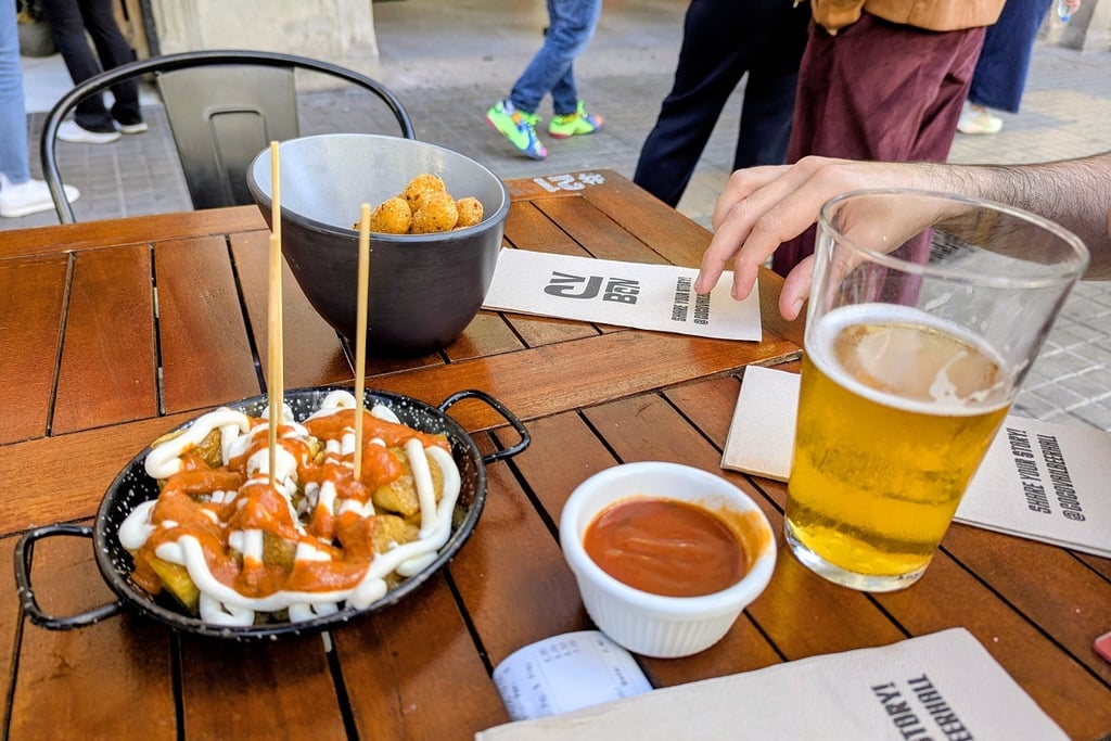 Mozzarella sticks and patatas bravas at CocoVail Beer Hall