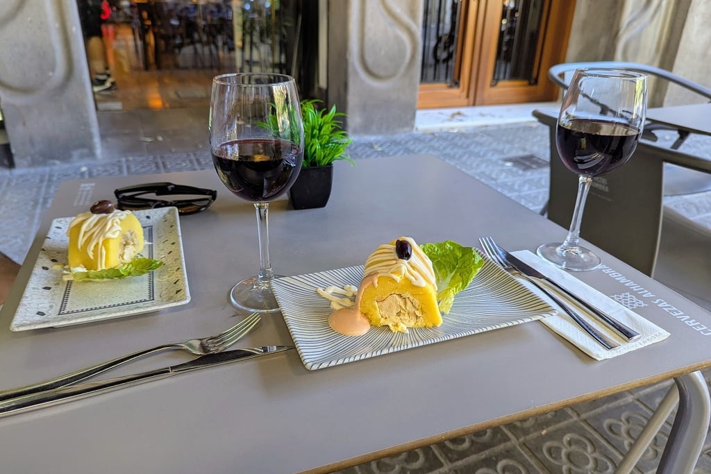 Causa de Pollo at Campana Peruvian Restaurant in Barcelona