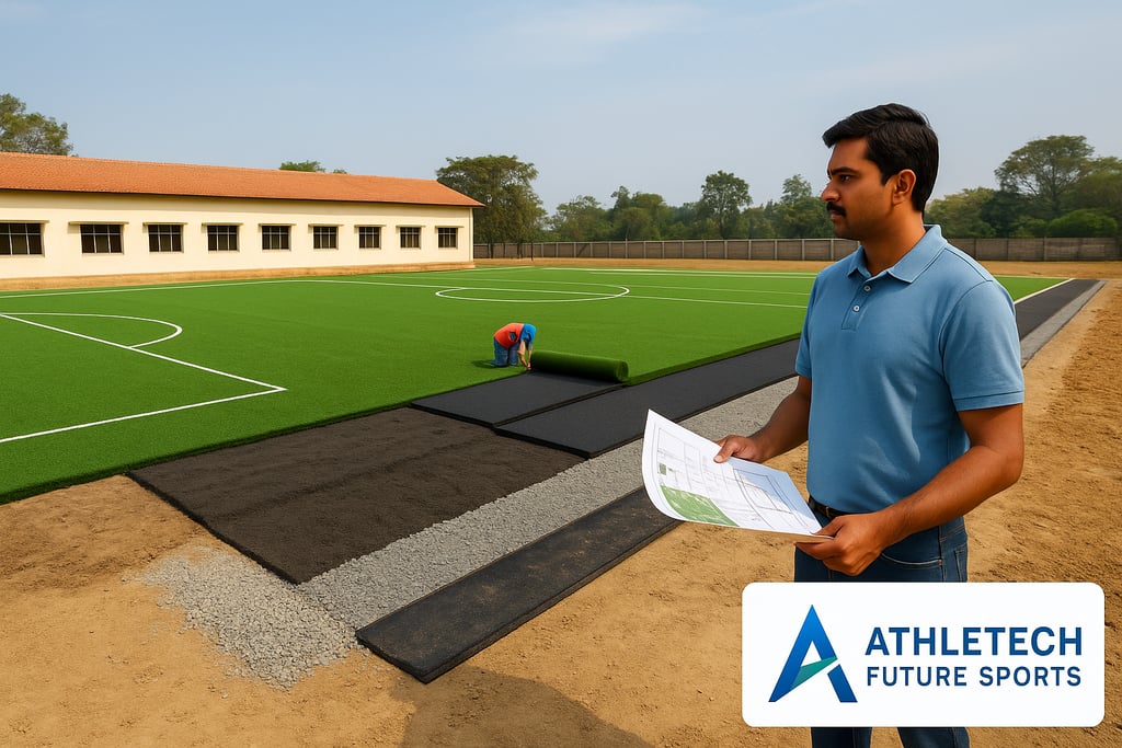 how to build a football turf in India 2025 construction layers materials cost guide by Athletech Fut