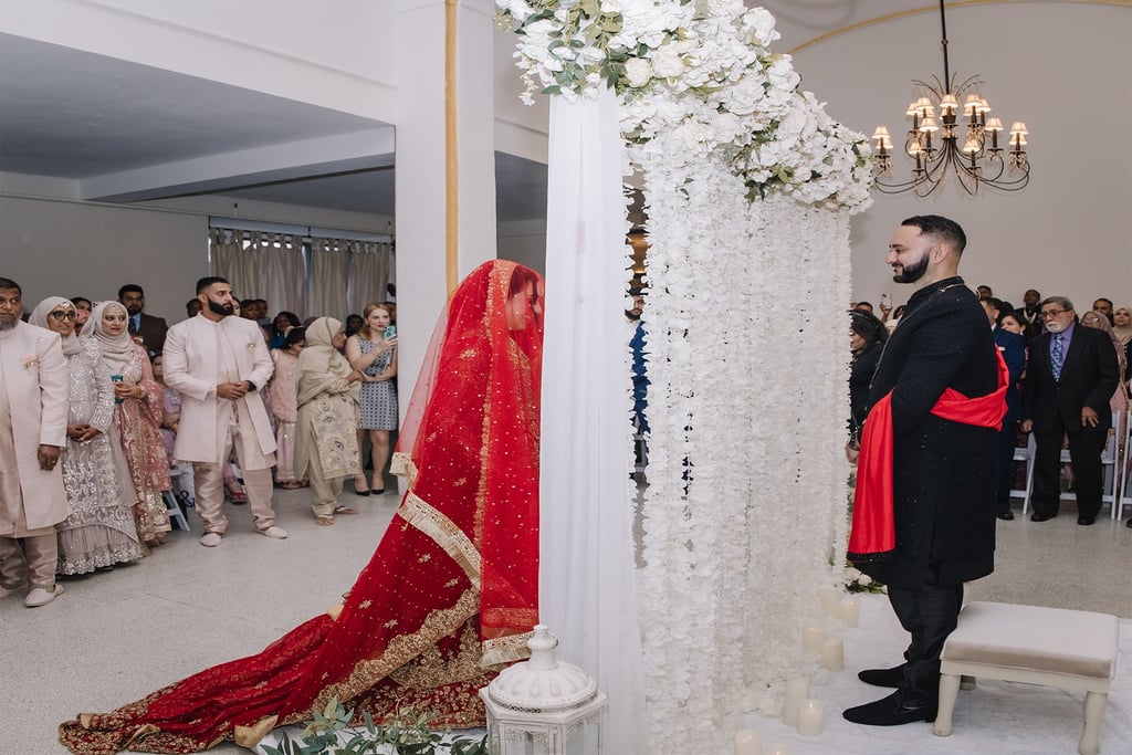 Nikkah Decor Setup with floral Partition CT, NY, NJ