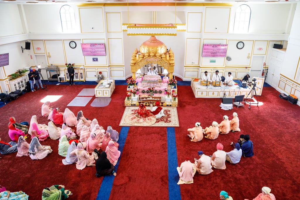 South Asian Sikh wedding ceremony New York Gurdwara