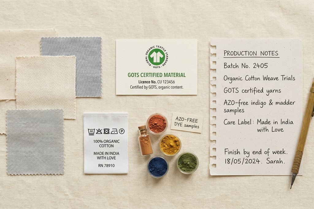 Ethical and sustainable clothing production standards — GOTS certified organic cotton fabric and fair trade manufacturing 