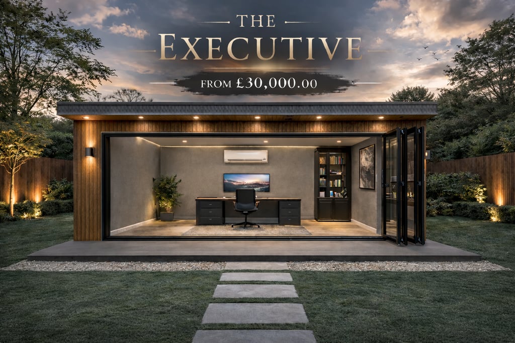 The Executive Garden Room a premium garden room with bi-fold doors and lighting pack