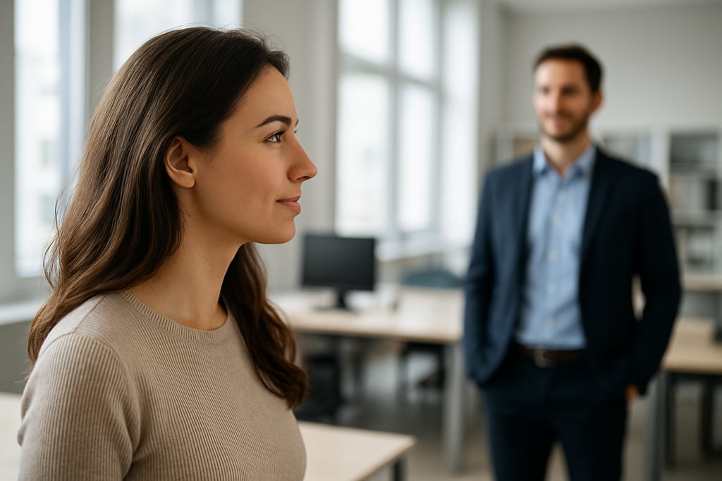 man looking at a woman