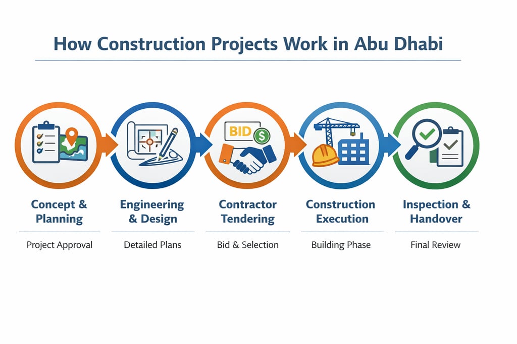 construction project stages in abu dhabi