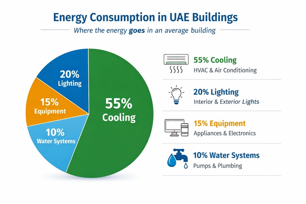 energy usage breakdown in uae buildings