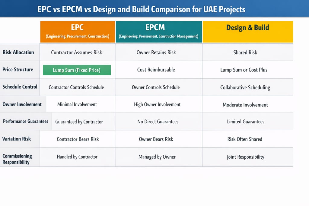 epc epcm design build comparison