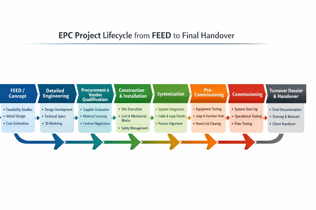 epc project lifecycle stages diagram