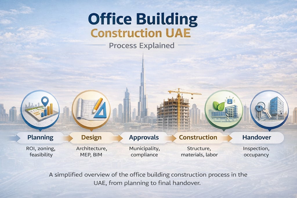 Office building construction in UAE process