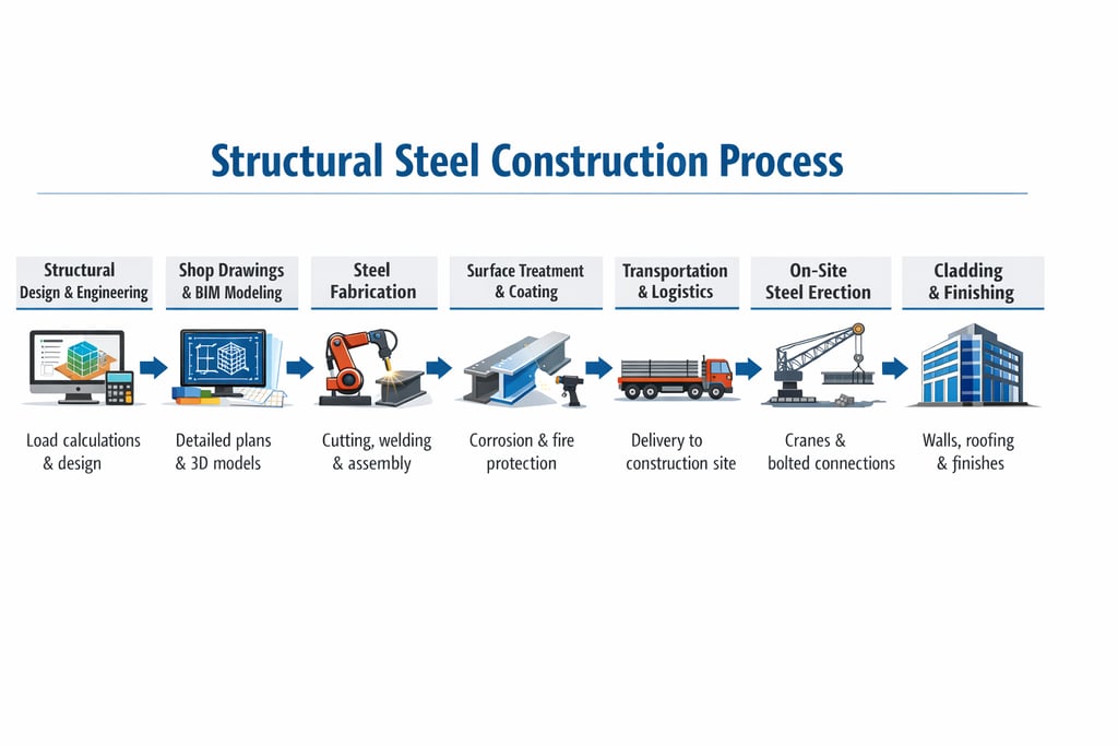 structural steel construction process