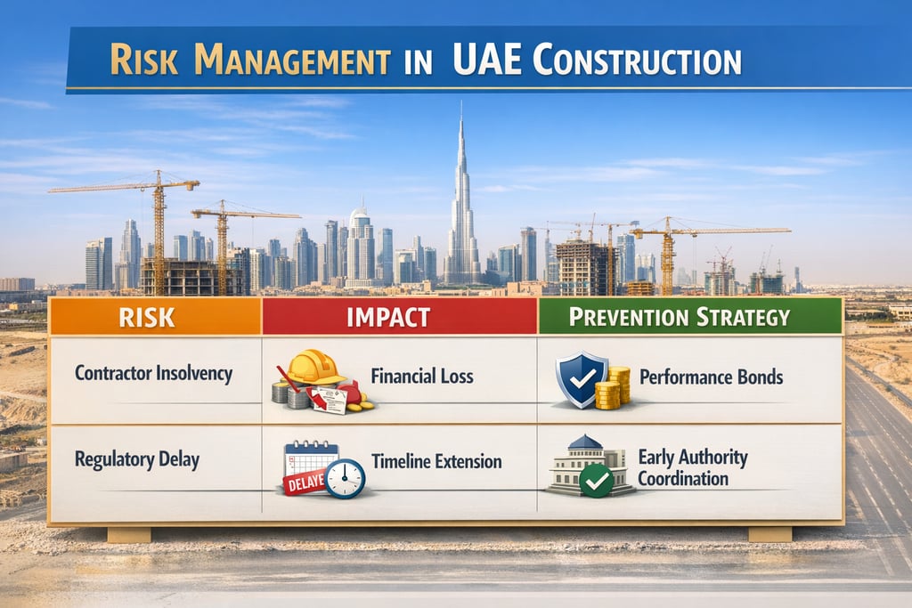 uae construction services risk control matrix