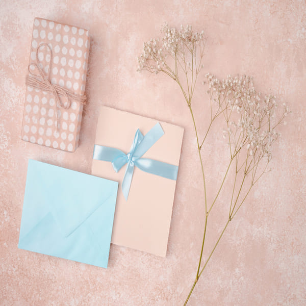 final assembly of wedding cards