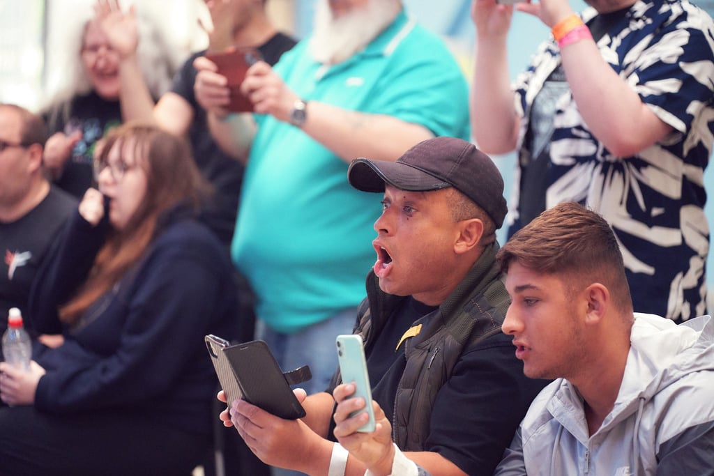 Excited crowd
