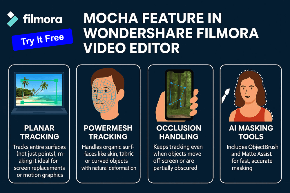 Get Filmora Video Editor with Mocha feature - Click here