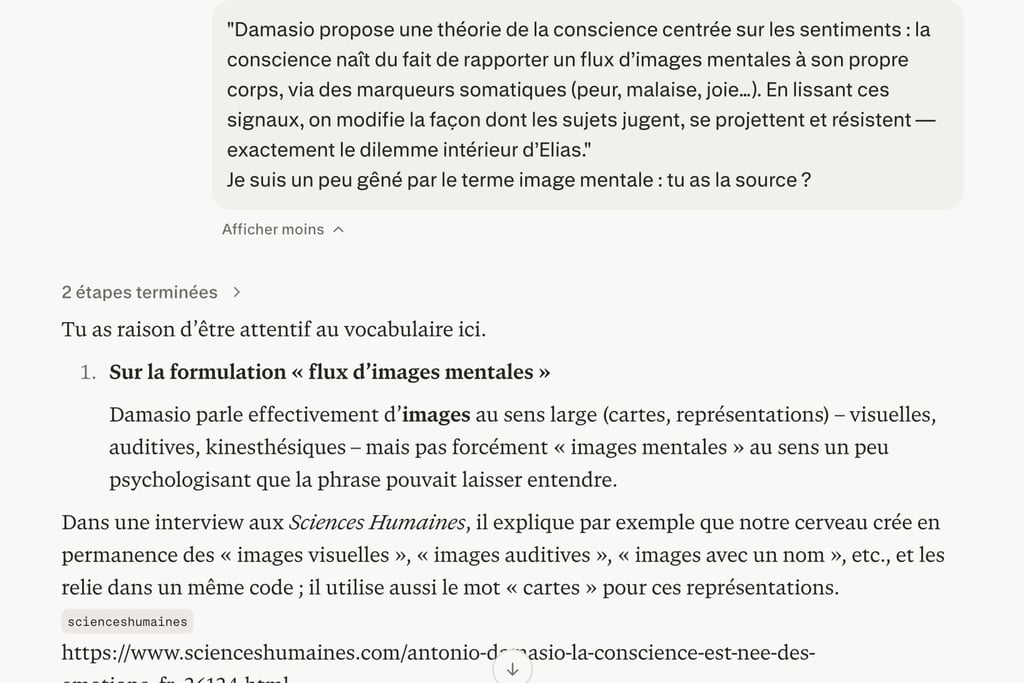 Exemple démontré de l'erreur de l'IA sur Damasio