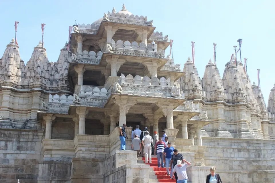 Intricate marble architecture of Ranakpur Jain Temple