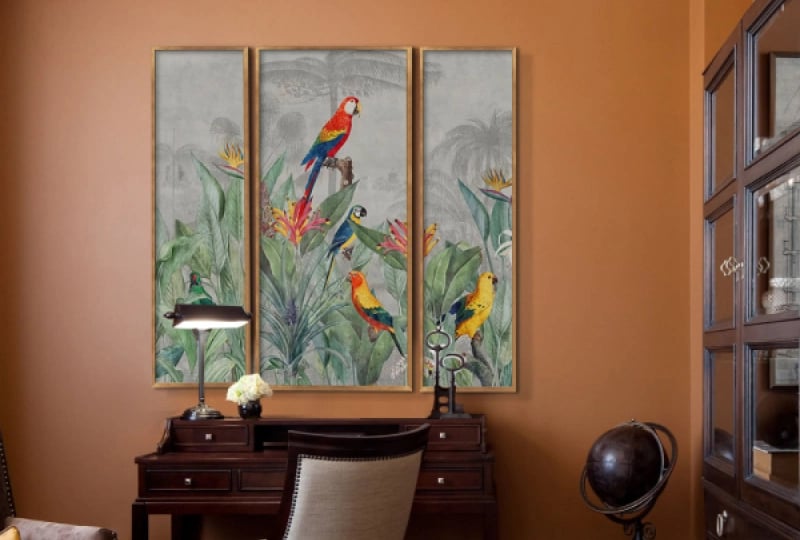 Phối tranh indochine phù hợp với mảng tường