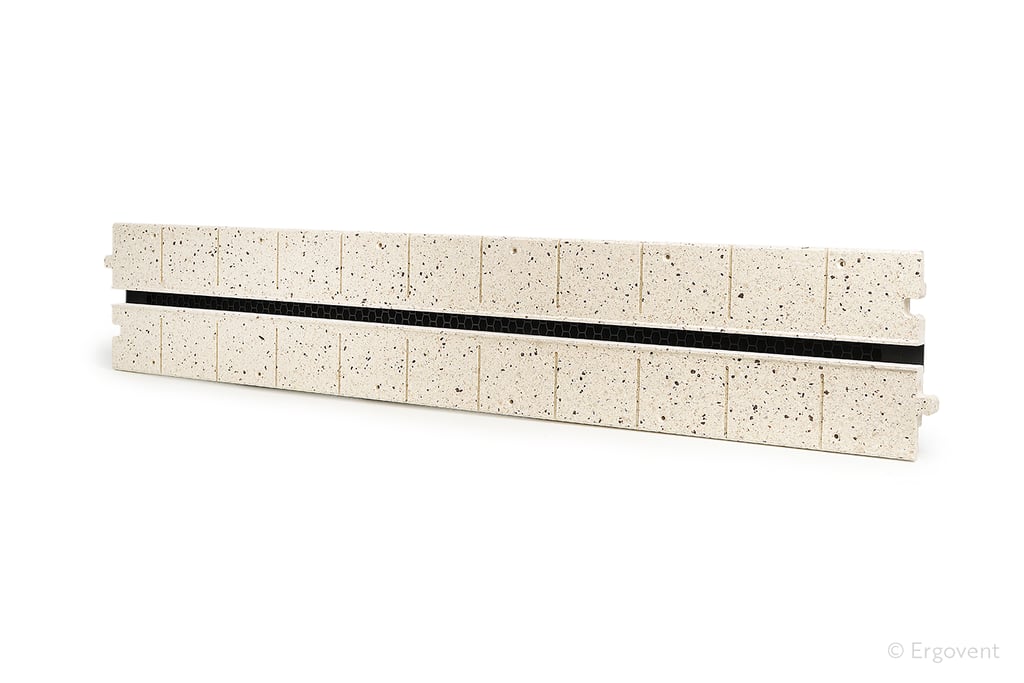ERGOVENT LINEO PRO PUZZLE 1-slot moulage 20x1050mm front view showing slot grille and puzzle lock edges