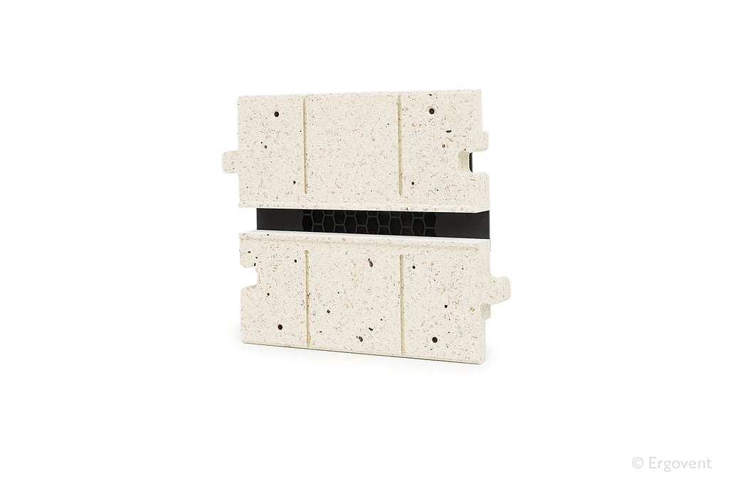 ERGOVENT LINEO PRO PUZZLE 1-slot moulage 20x200mm front view showing slot grille and puzzle lock edges