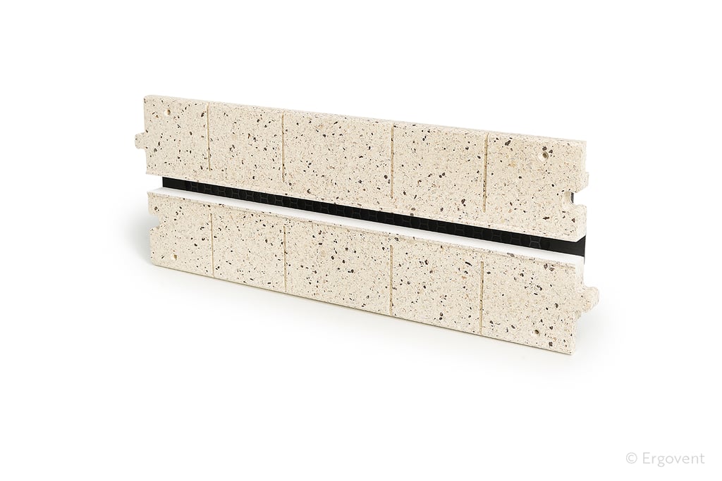 ERGOVENT LINEO PRO PUZZLE 1-slot moulage 20x500mm front view showing slot grille and puzzle lock edges