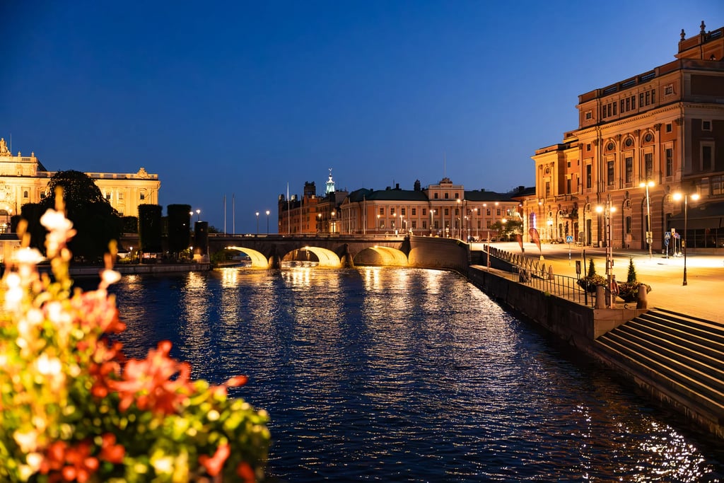 a bridge over a river with a bridge in the background