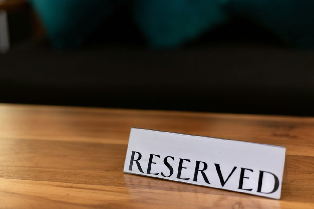 reserved sign on restaurant table. Facility Upgrades for Rentals with Timea Pokol