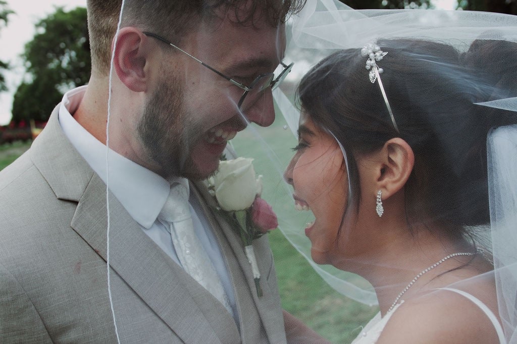 Romantic couple portrait at a Toronto wedding captured with editorial photography style