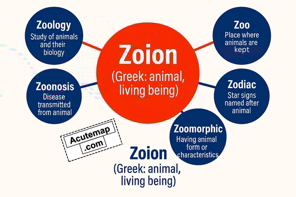 Root word Zoion, Word Power Made Easy