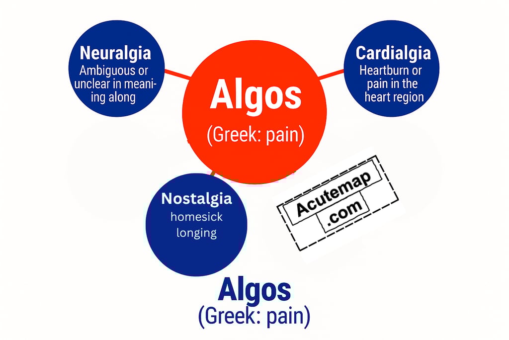Root word Algos meaning in hindi and chart