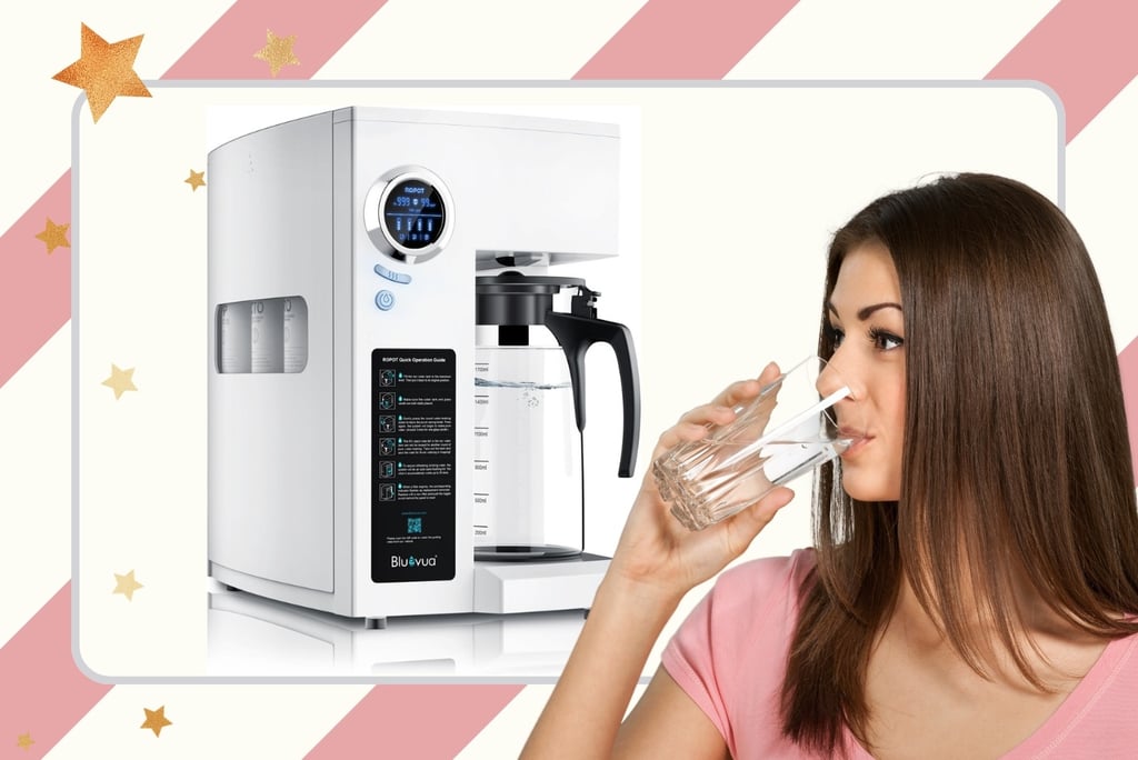 a woman drinking water from a best water purifier