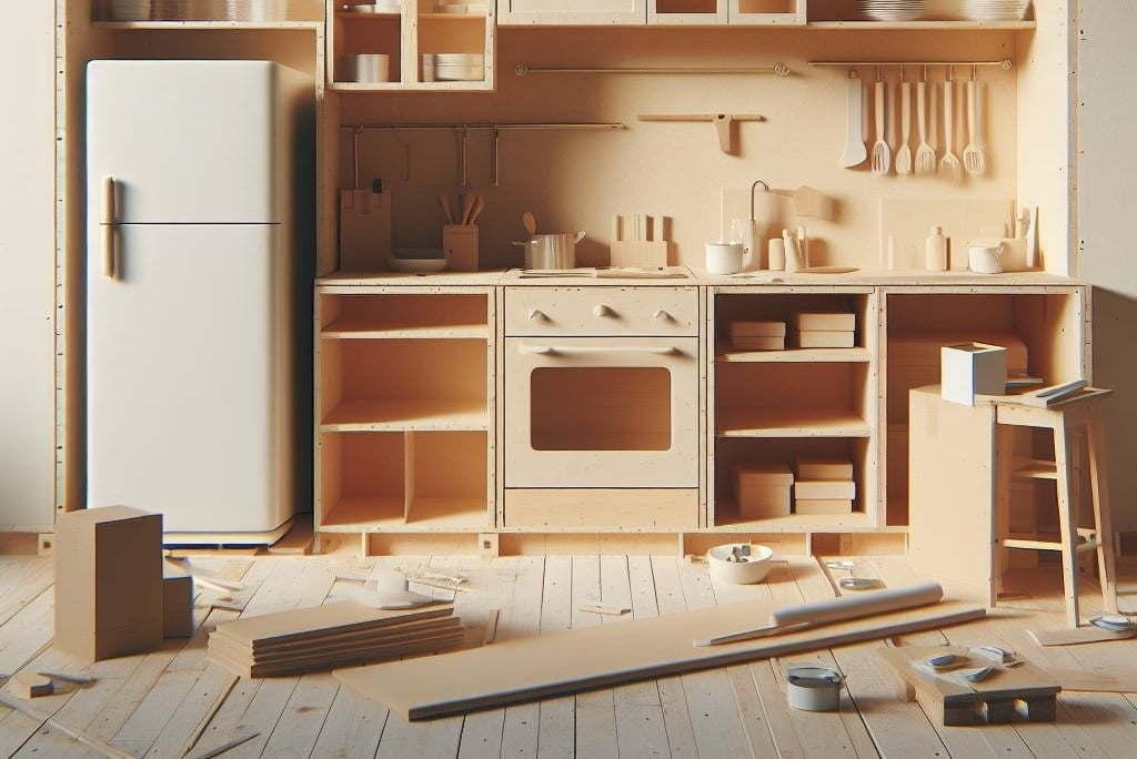 cocina en proceso de construccion