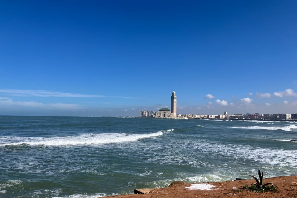 Sea and Hassan Mosque View, Casablanca Morocco 