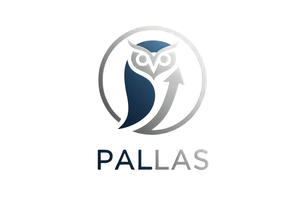 Pallas search logo.  The athena owl