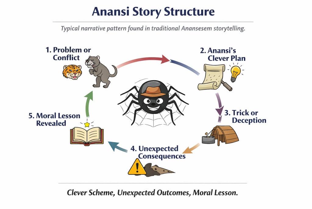anansi story structure flowchart