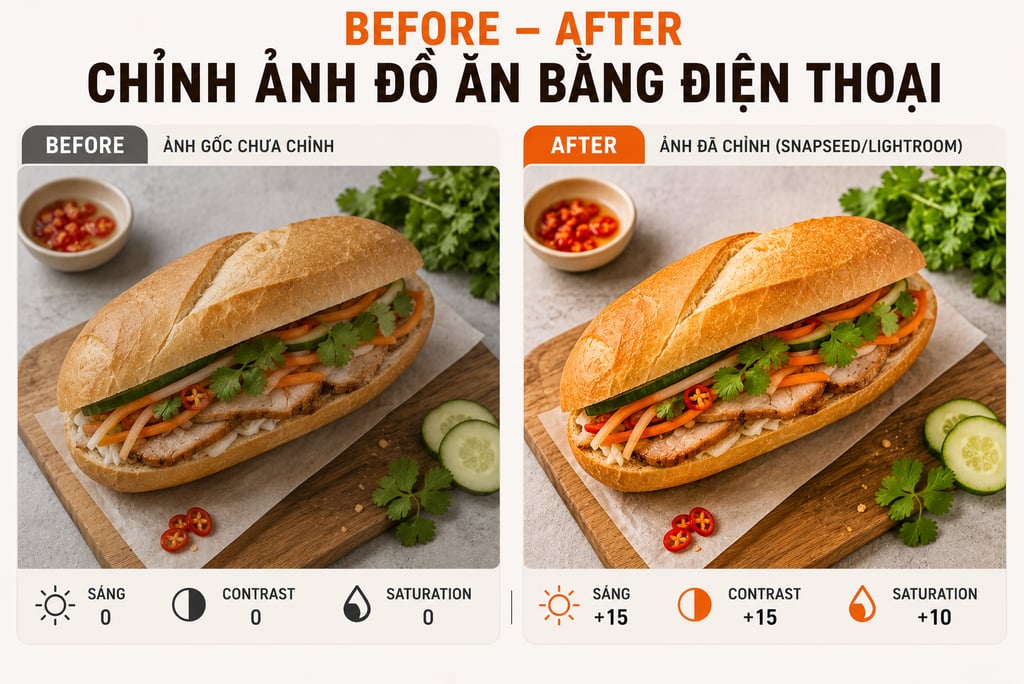 Cách chỉnh ảnh đồ ăn